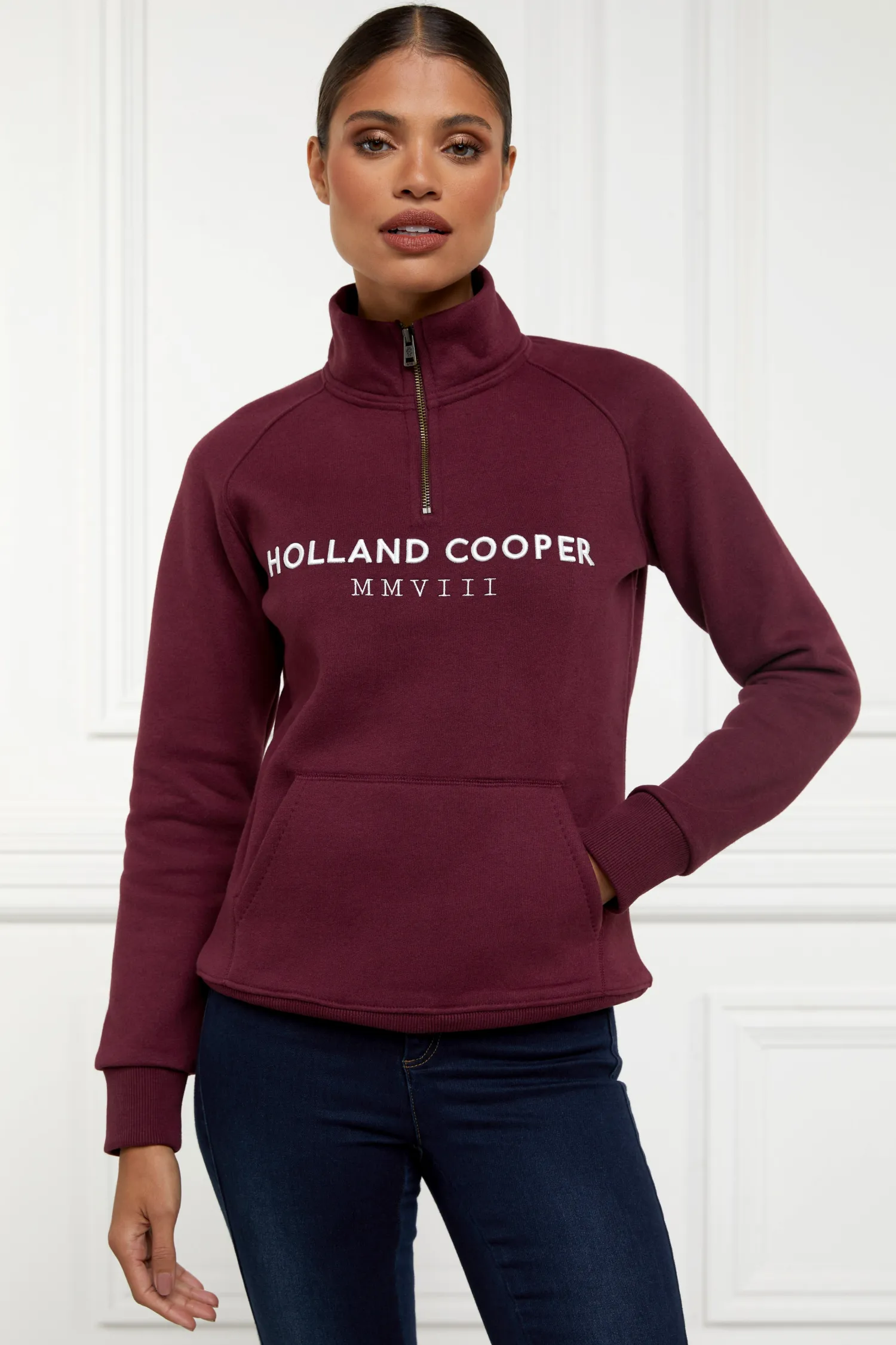 Online Sporting Heritage Zip Henley Women Hoodies & Sweatshirts|Sweatshirts