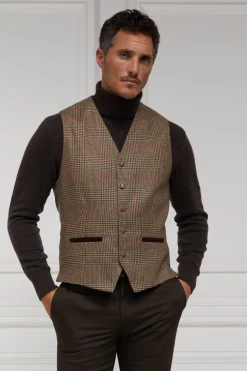 Outlet St James Waistcoat (Clarence Check Forest) Waistcoats