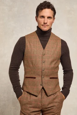 Sale St James Waistcoat (Clarence Check Merlot) Waistcoats