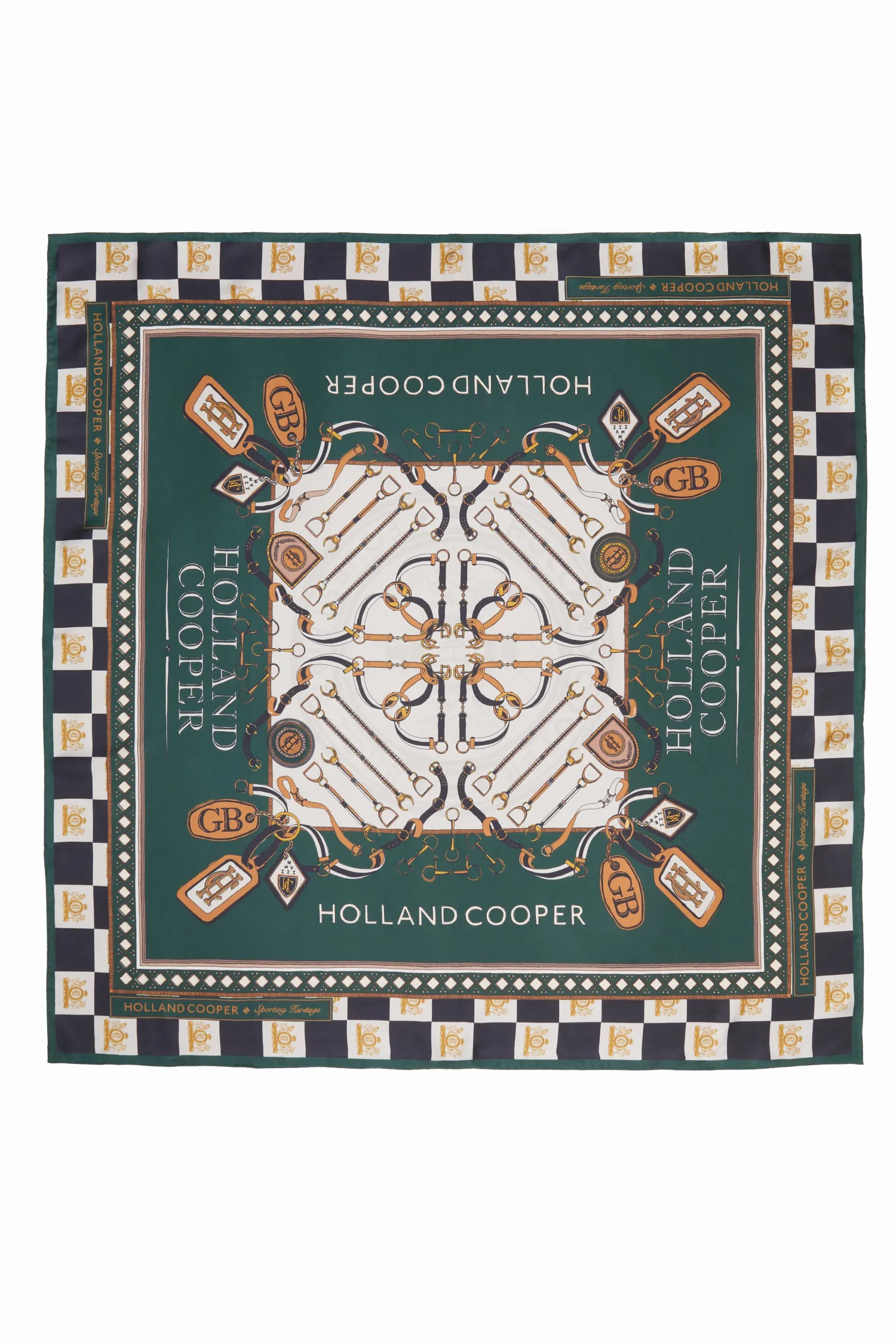Fashion Stirrup Silk Scarf (Black Emerald) Women Scarves|Scarves