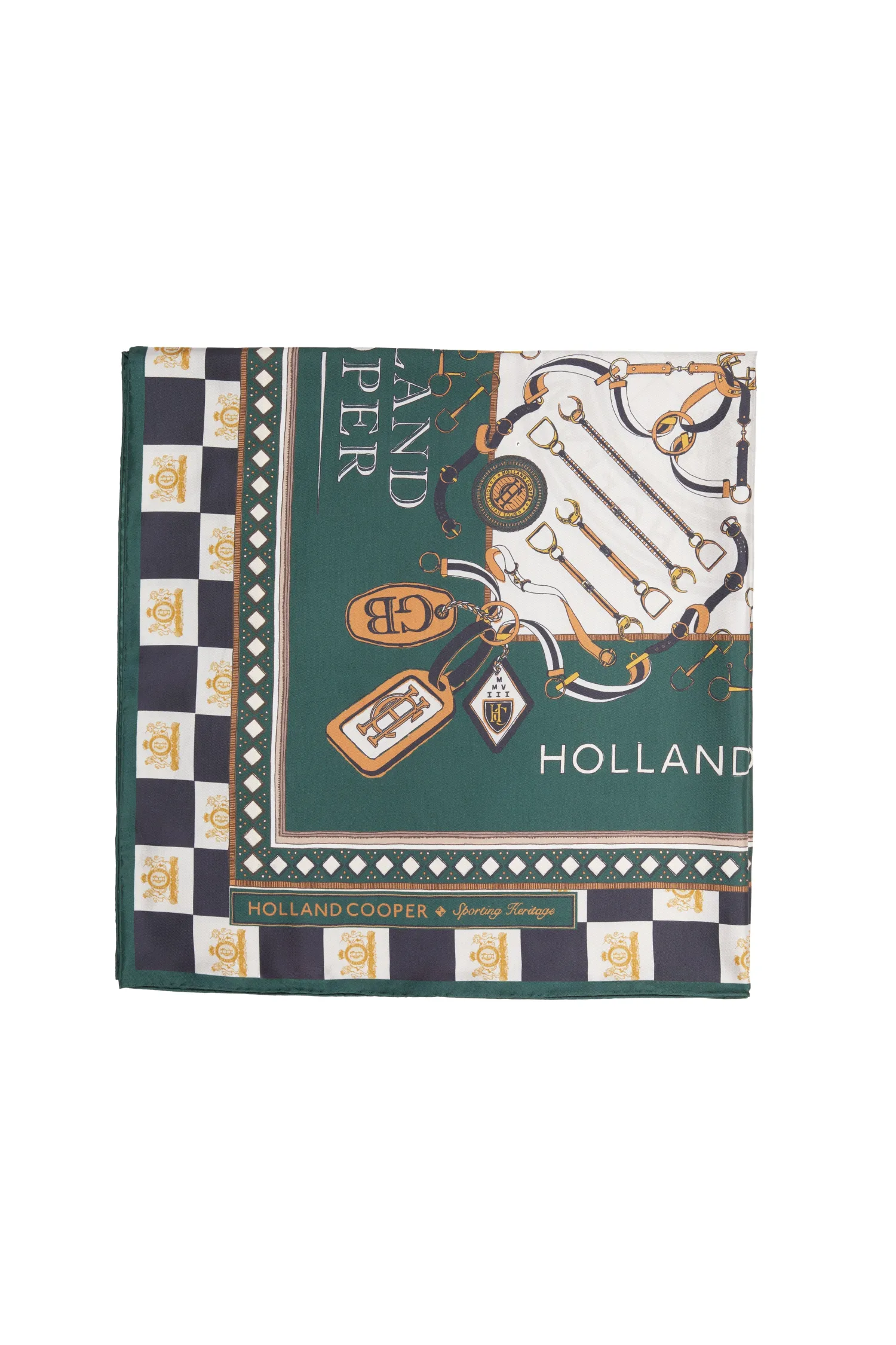 Fashion Stirrup Silk Scarf (Black Emerald) Women Scarves|Scarves