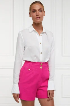 Sale Tailored Short (Hot Pink Linen) Women Shorts|Tailoring