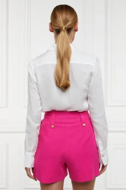 Sale Tailored Short (Hot Pink Linen) Women Shorts|Tailoring