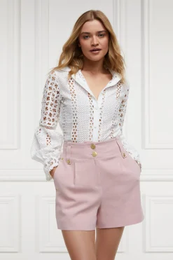 Hot Tailored Short (Pink Linen) Women Shorts|Tailoring