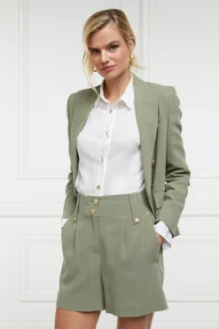 Outlet Tailored Short (Sage Linen) Women Shorts|Tailoring