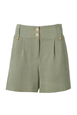 Outlet Tailored Short (Sage Linen) Women Shorts|Tailoring