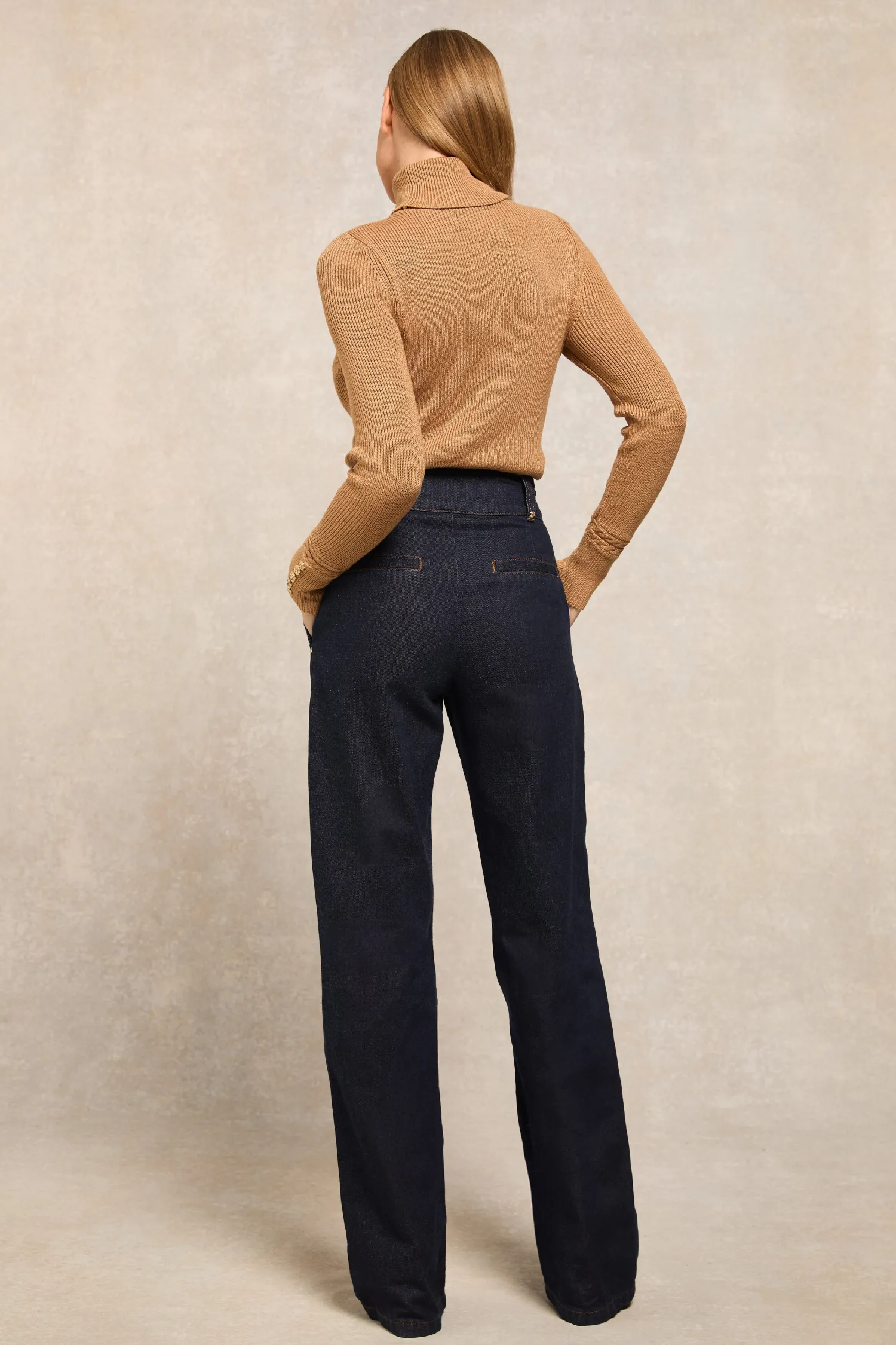 Outlet Tailored Wide Leg Jean (Deep Indigo) Women Jeans