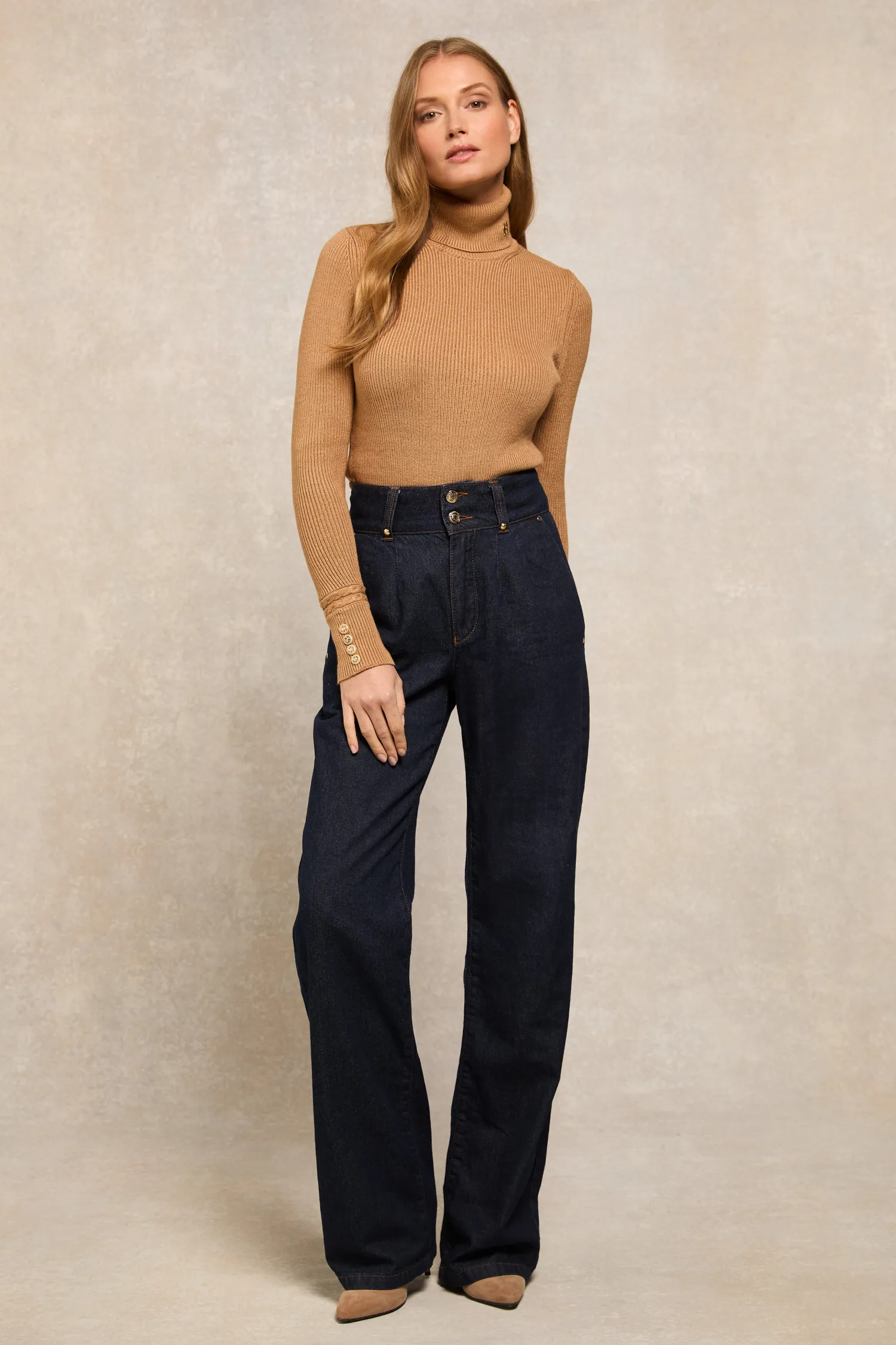 Outlet Tailored Wide Leg Jean (Deep Indigo) Women Jeans
