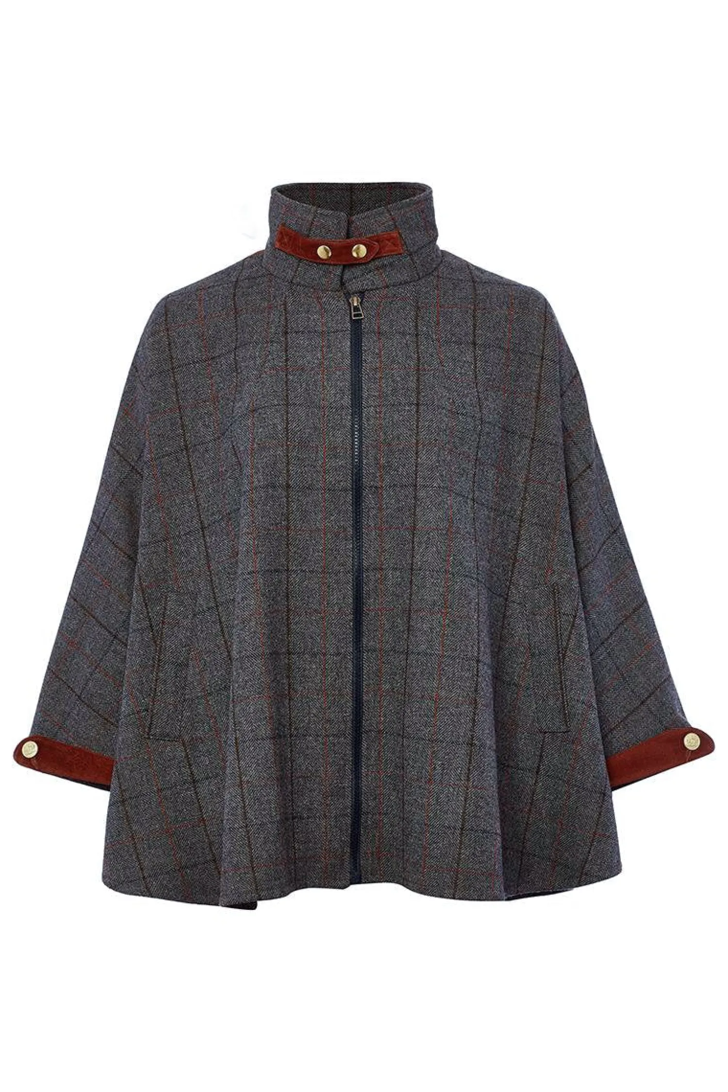 Online The Classic Cape (Mid Blue Check) Women Capes|Tailoring