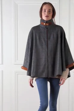 Online The Classic Cape (Mid Blue Check) Women Capes|Tailoring
