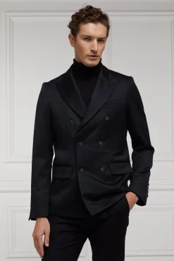 Fashion The Double Breasted Blazer (Black Barathea) Women Tailoring|Blazers
