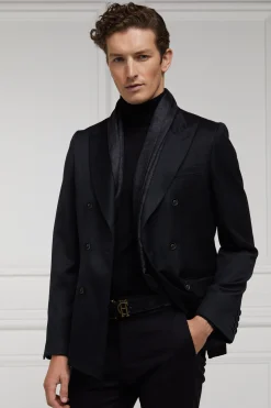 Fashion The Double Breasted Blazer (Black Barathea) Women Tailoring|Blazers