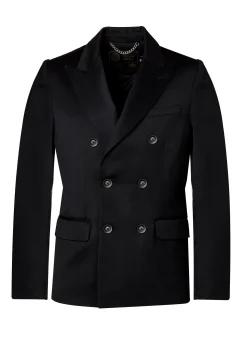 Fashion The Double Breasted Blazer (Black Barathea) Women Tailoring|Blazers