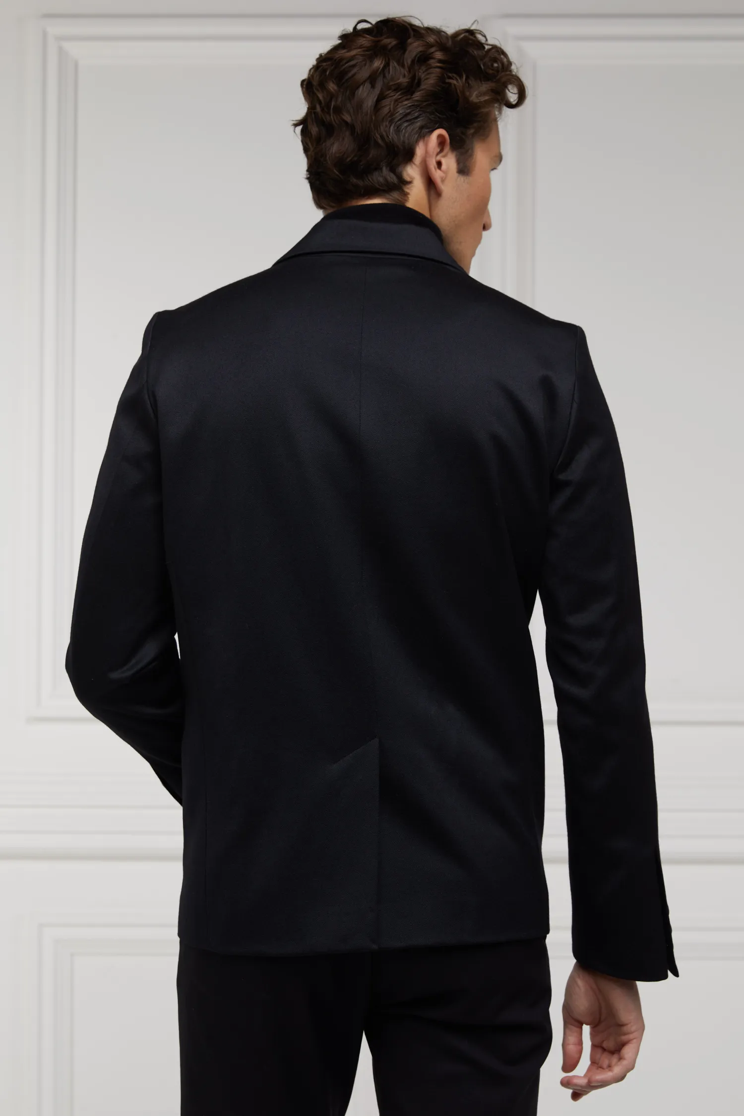 Fashion The Double Breasted Blazer (Black Barathea) Women Tailoring|Blazers