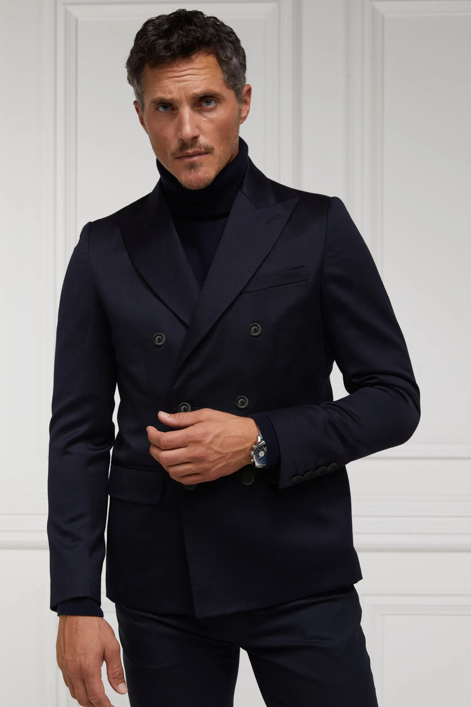 New The Double Breasted Blazer (Navy Barathea) Blazers