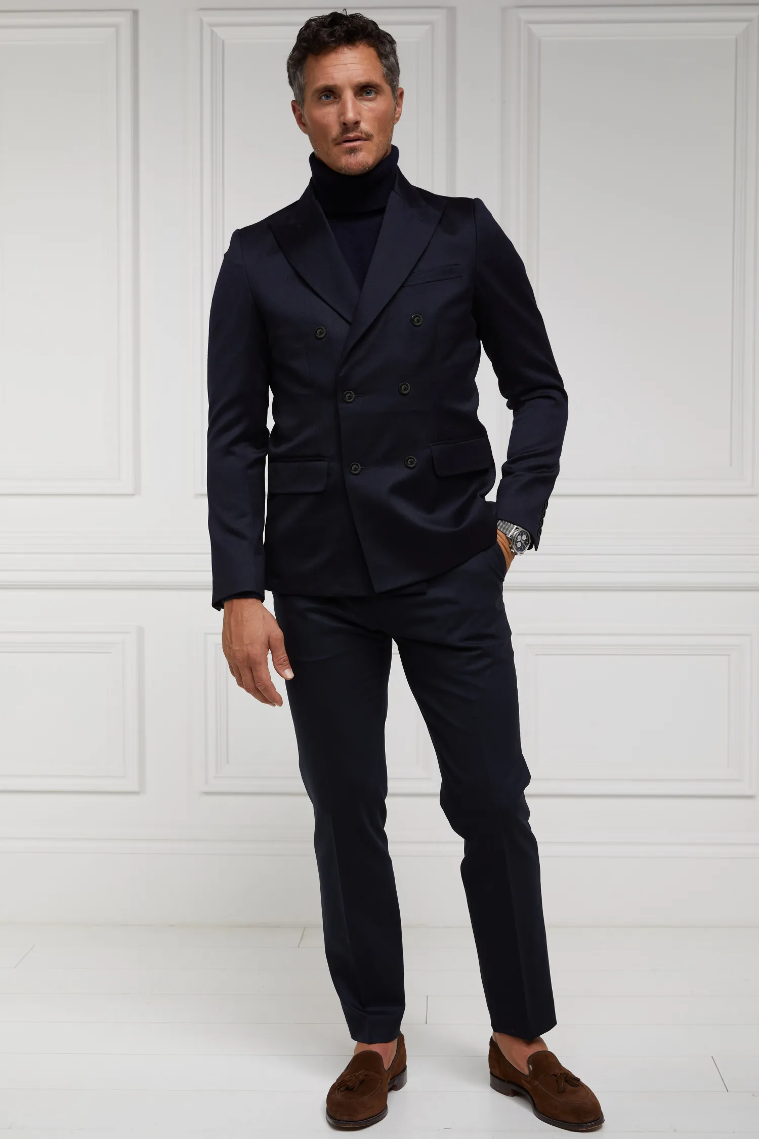 New The Double Breasted Blazer (Navy Barathea) Blazers
