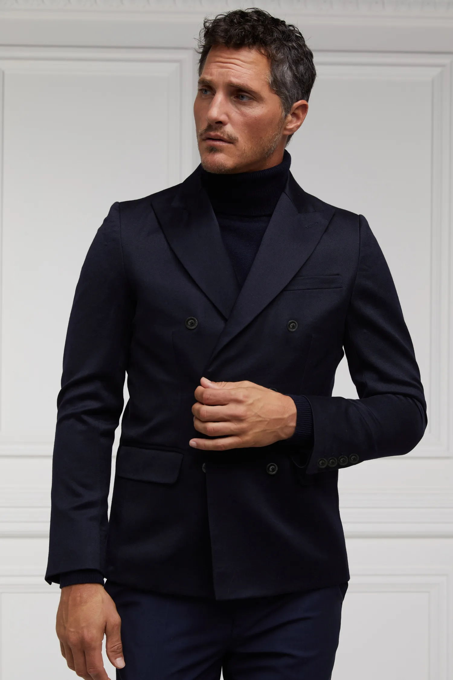 New The Double Breasted Blazer (Navy Barathea) Blazers
