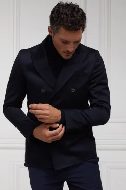New The Double Breasted Blazer (Navy Barathea) Blazers