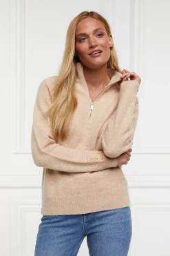 Clearance Tori Quarter Zip Knit Women Knitwear