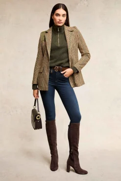 Discount Tori Quarter Zip Knit (Forest Green) Women Knitwear