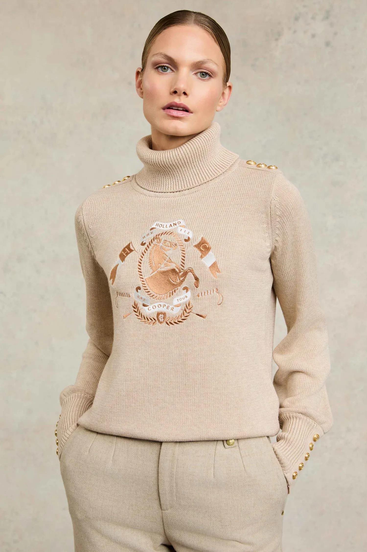 Best Tour Roll Neck Knit Women Knitwear