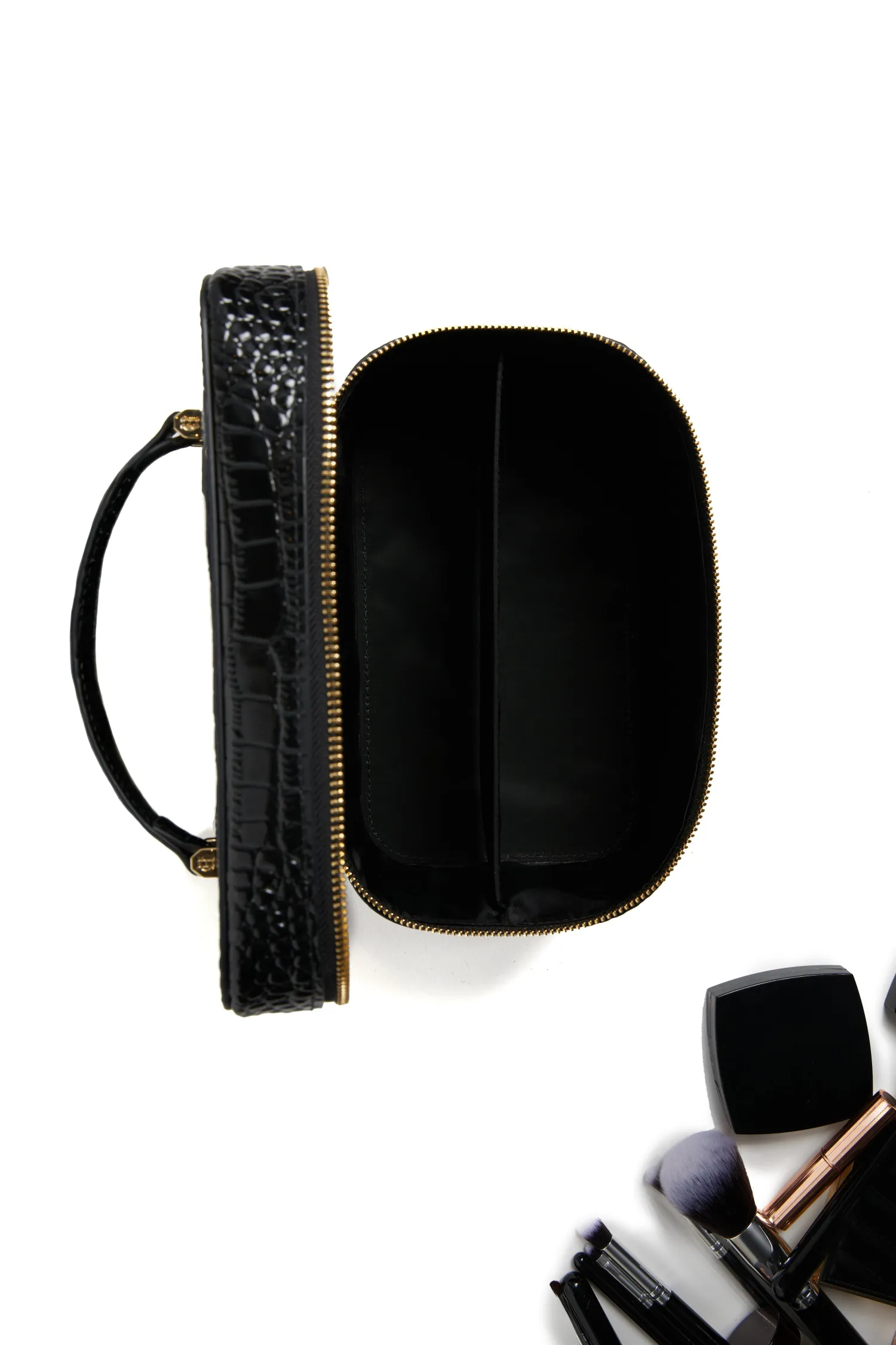 Online Travel Makeup Bag (Black Croc) Women Holdalls & Suitcases|Travel Bags