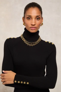 New Triple Chain Necklace (Black Gold) Women Jewellery & Keyring|Jewellery & Keyring