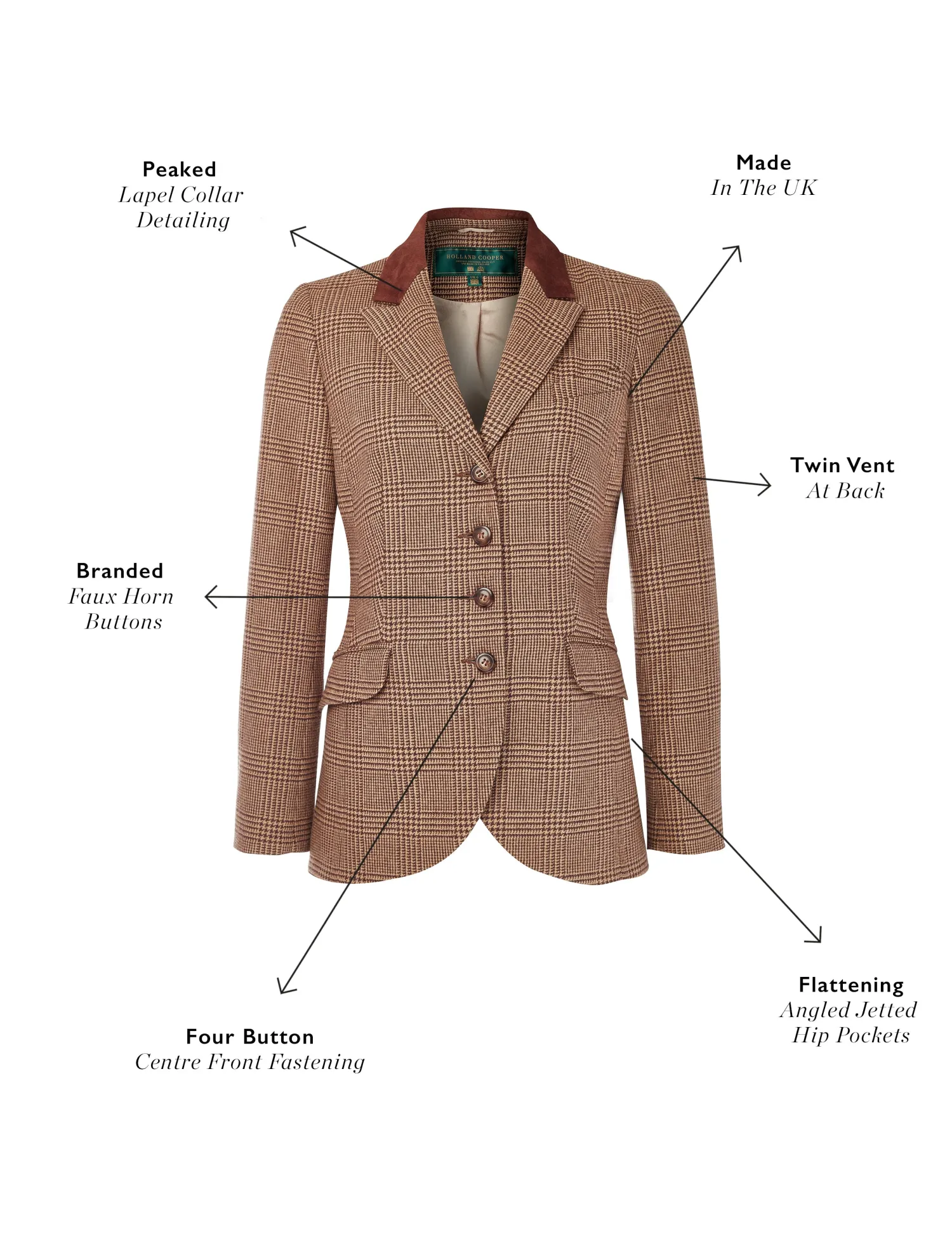 Discount Tweed Riding Jacket (Tawny Brown) Jackets