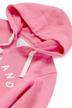 Fashion Varsity Hoodie (Peony Pink) Women Hoodies & Sweatshirts|Hoodies