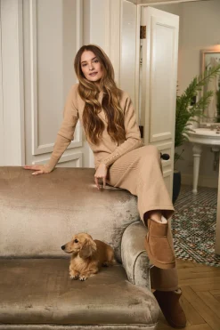 Sale Verbier Knitted Hoodie (Light Camel) Women Hoodies