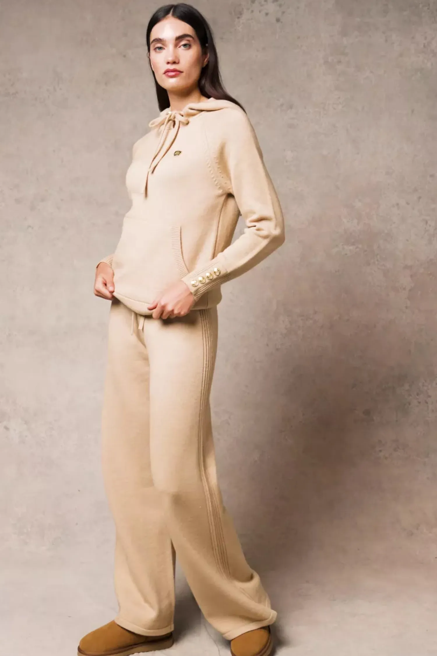 Sale Verbier Knitted Hoodie (Light Camel) Women Hoodies