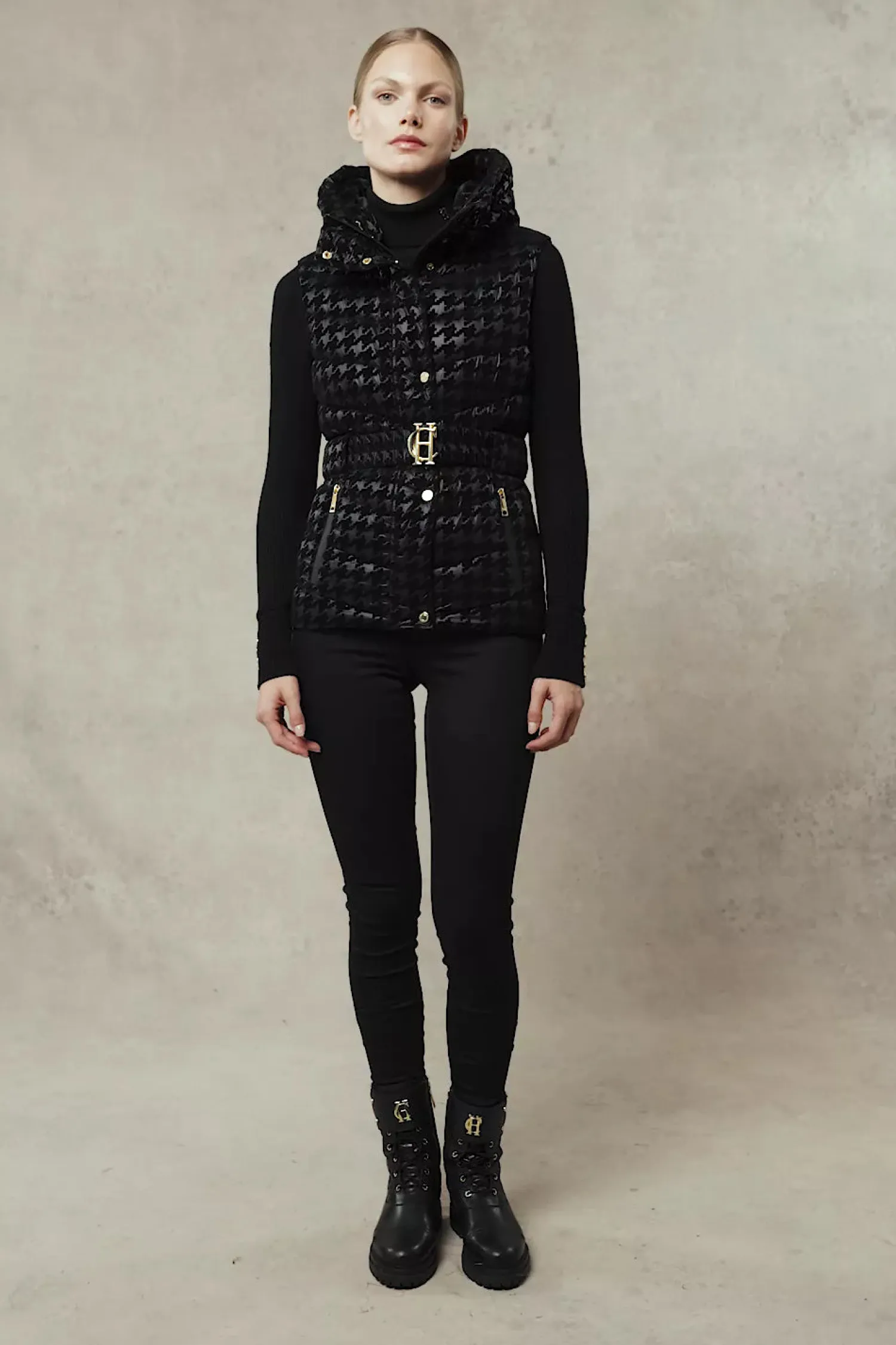 Fashion Vermont Gilet (Mono Houndstooth) Women Gilets