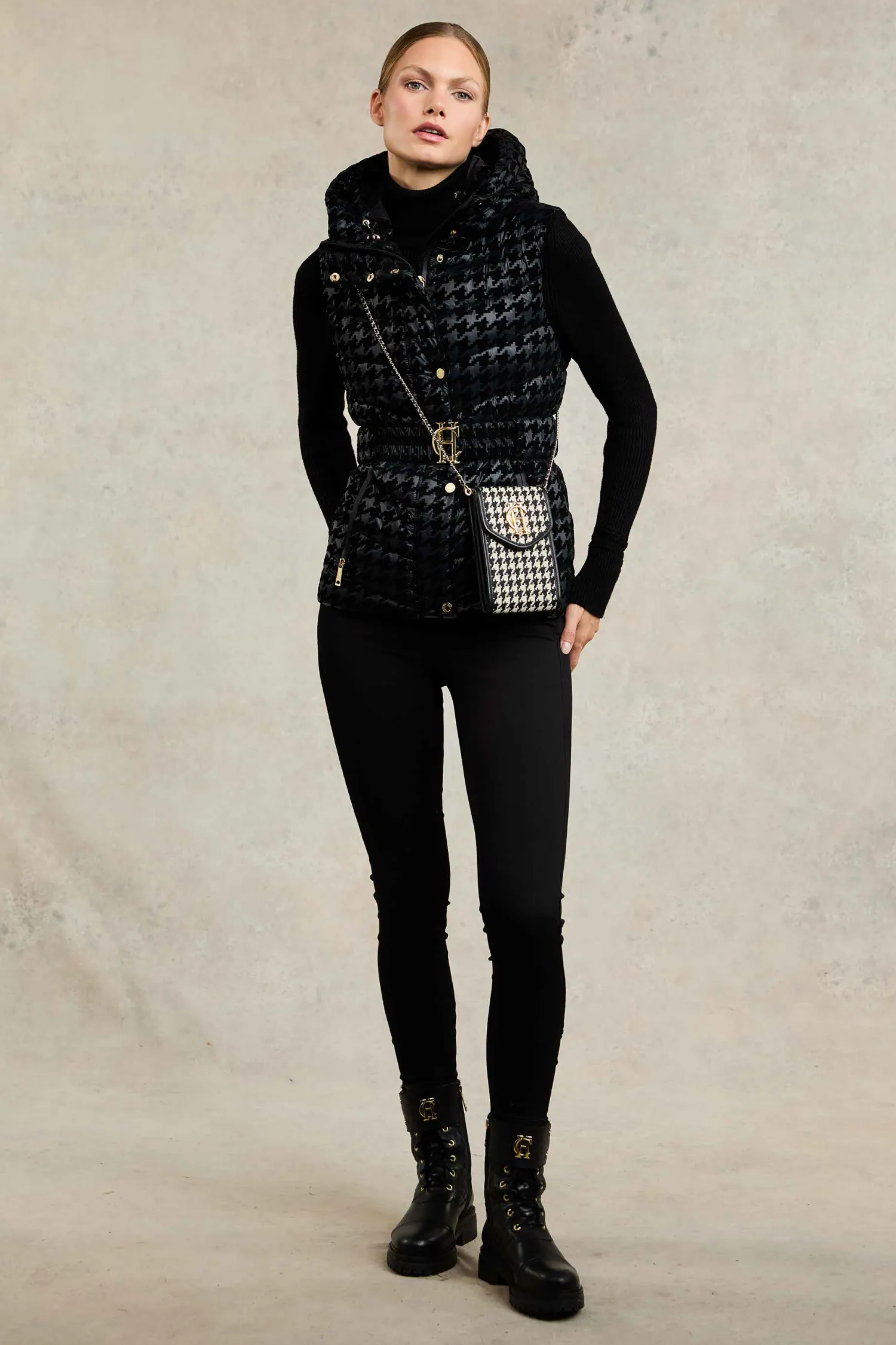 Fashion Vermont Gilet (Mono Houndstooth) Women Gilets