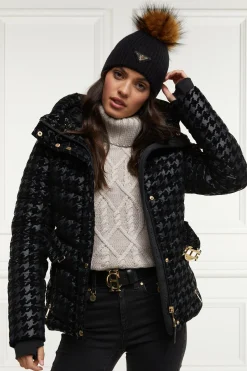 Fashion Vermont Puffer Jacket (Mono Houndstooth) Women Jackets