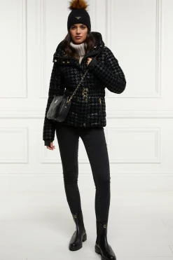Fashion Vermont Puffer Jacket (Mono Houndstooth) Women Jackets