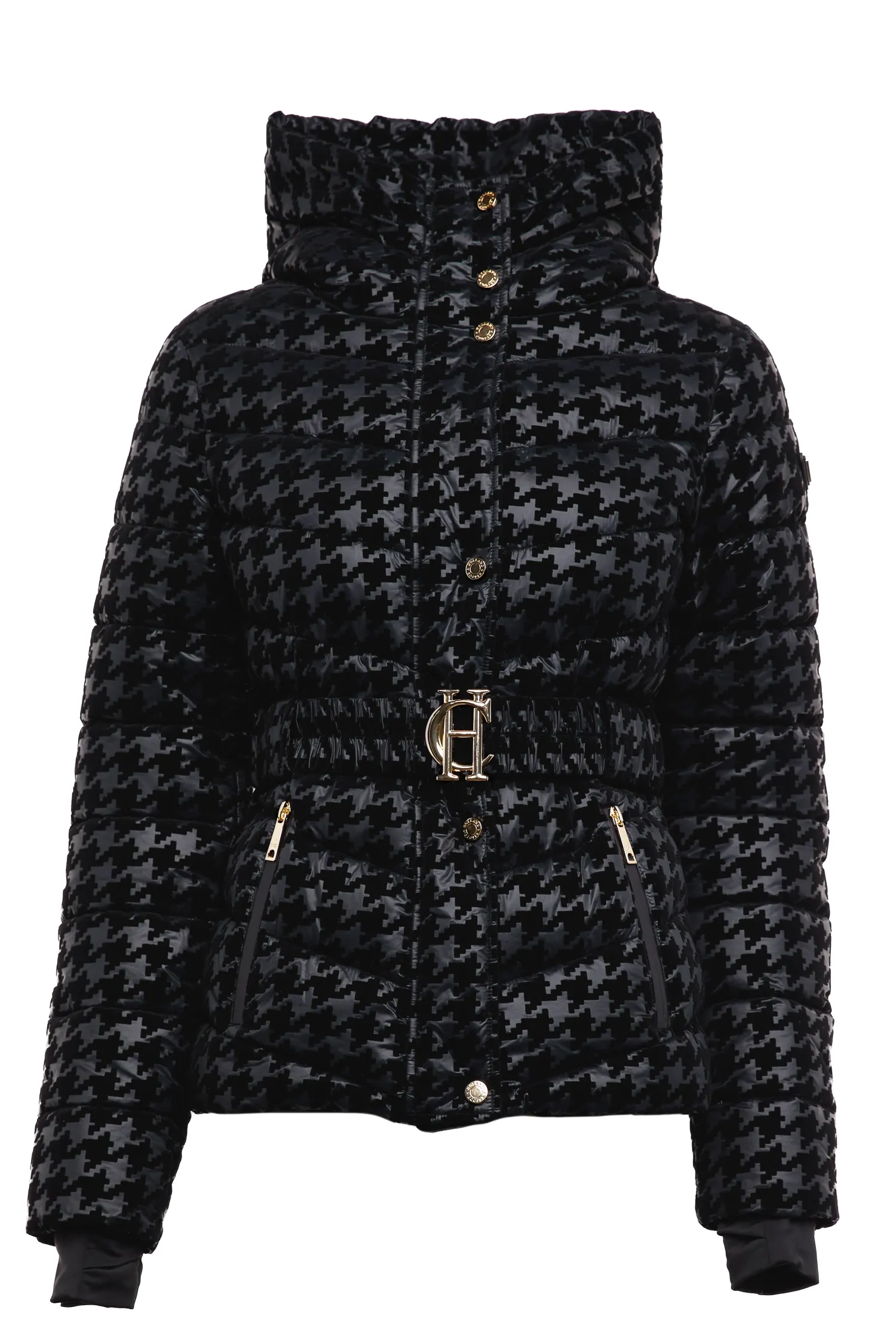 Fashion Vermont Puffer Jacket (Mono Houndstooth) Women Jackets