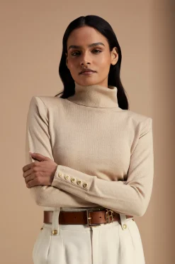 Clearance Victoria Cashmere Roll Neck Women Knitwear