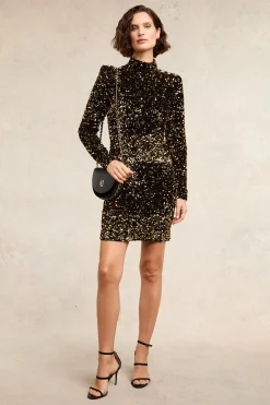 Sale Victoria Sequin Mini Dress (Gold Sequin) Women Dresses