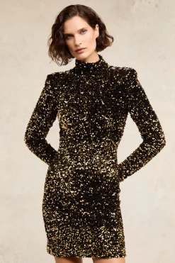 Sale Victoria Sequin Mini Dress (Gold Sequin) Women Dresses