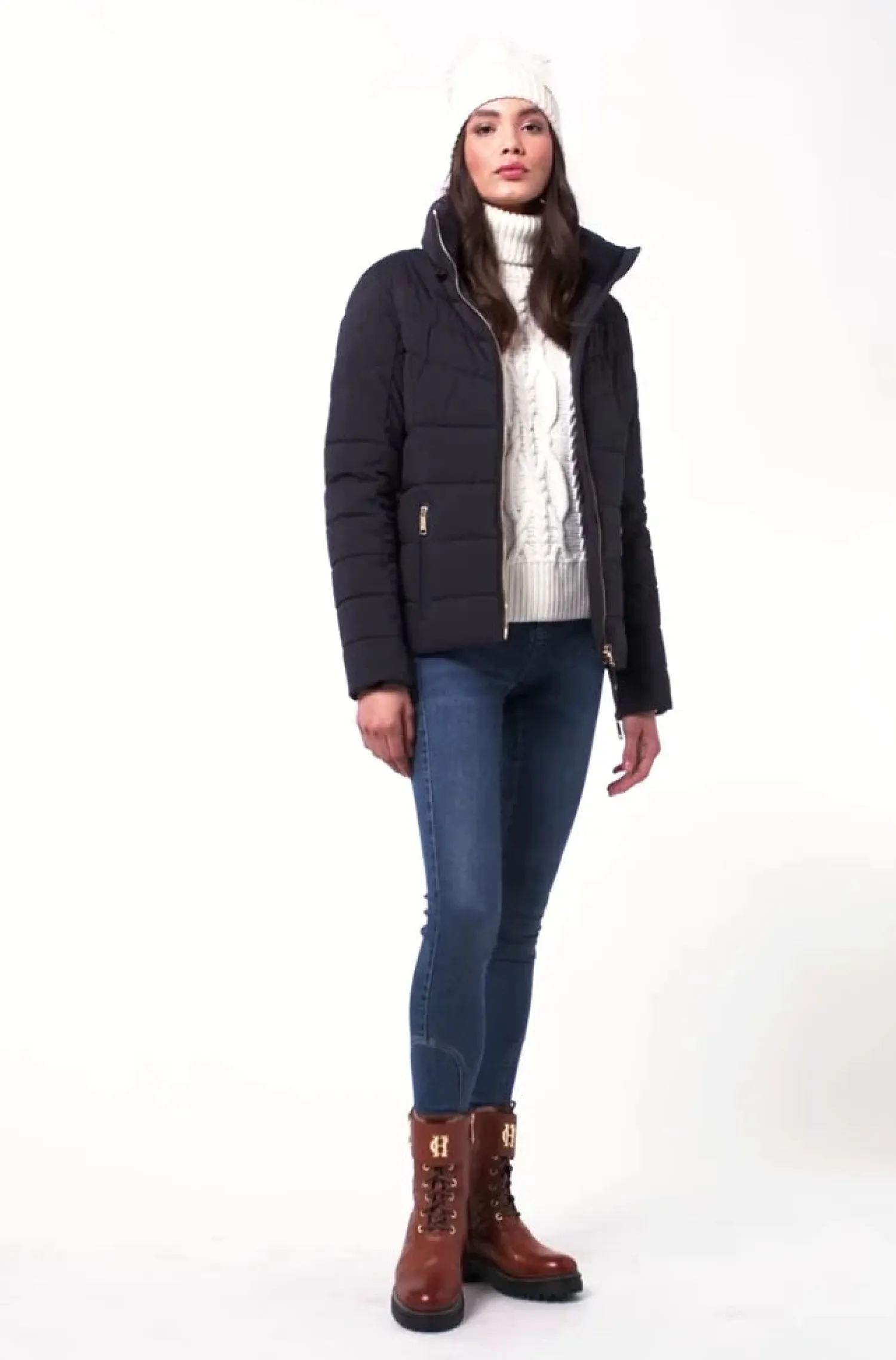 Hot Whistler Puffer Jacket (Ink Navy) Women Jackets