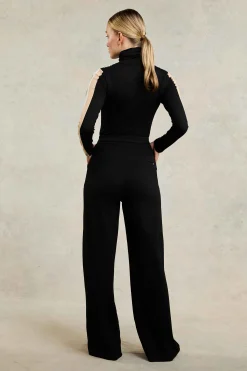 Hot Wide Leg Pant (Black Black) Women Trousers