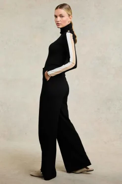 Hot Wide Leg Pant (Black Black) Women Trousers