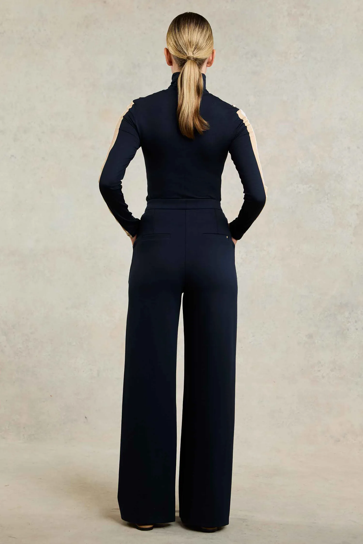New Wide Leg Pant (Navy Navy) Women Trousers