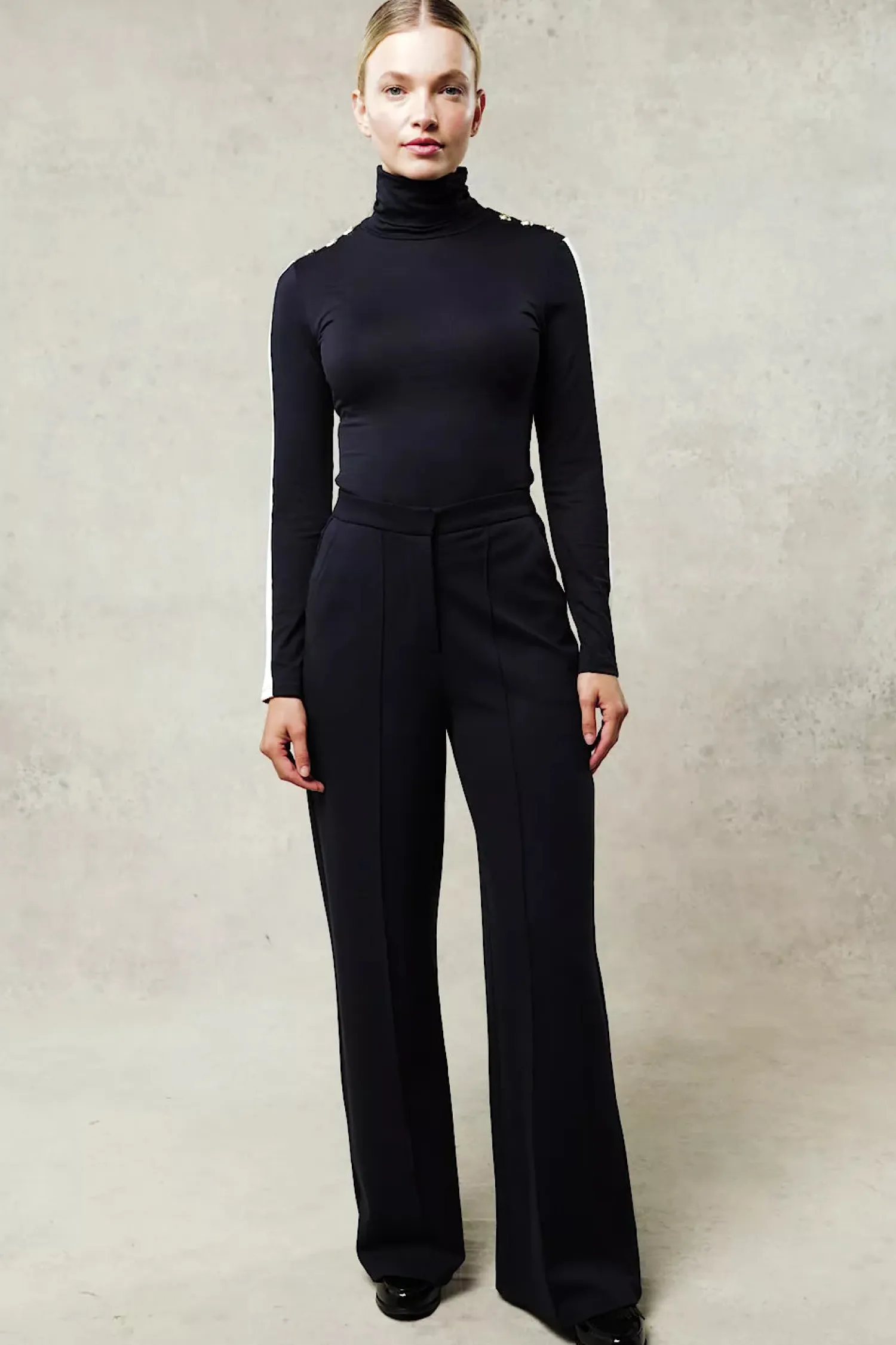 New Wide Leg Pant (Navy Navy) Women Trousers