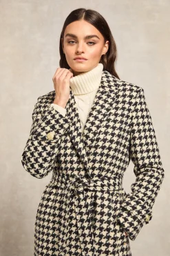 New Wrap Coat (Large Scale Houndstooth) Women Coats|Tailoring