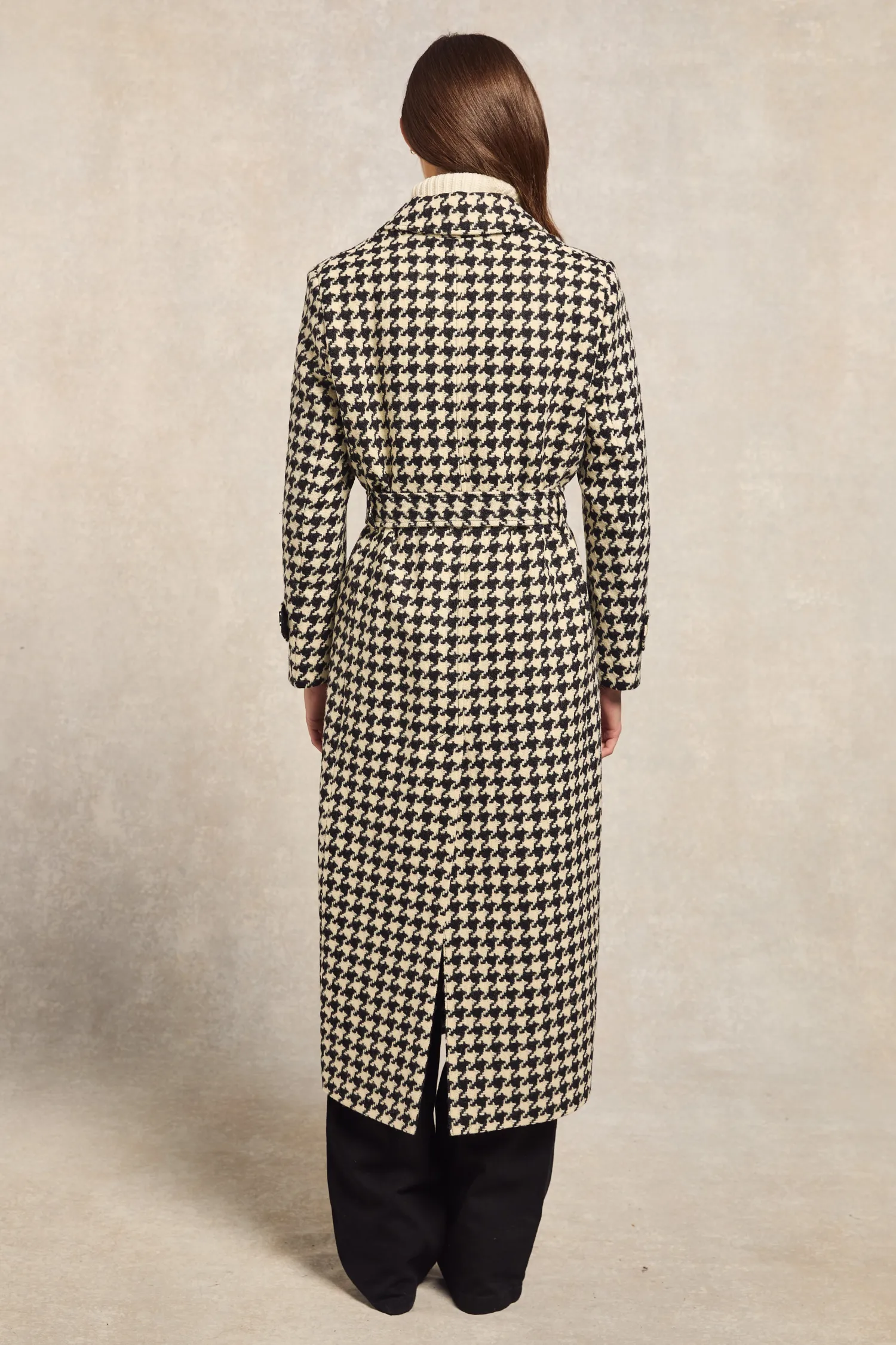 New Wrap Coat (Large Scale Houndstooth) Women Coats|Tailoring