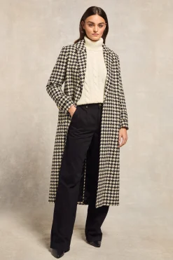 New Wrap Coat (Large Scale Houndstooth) Women Coats|Tailoring