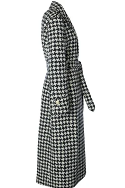 New Wrap Coat (Large Scale Houndstooth) Women Coats|Tailoring
