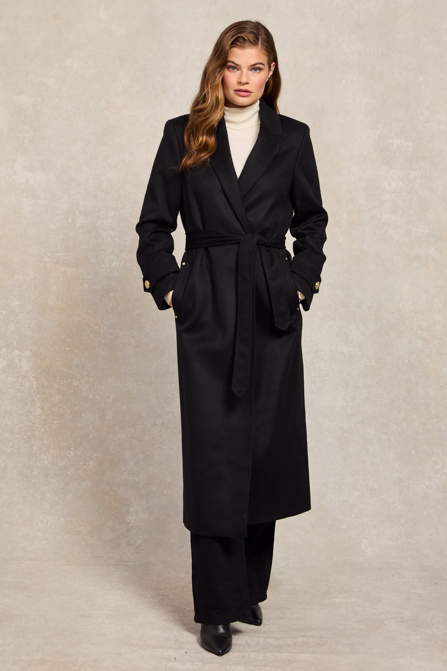 Best Wrap Coat (Soft Black) Women Coats|Tailoring