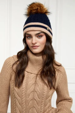 Online Zoe Bobble Hat (Ink Navy Stripe) Women Hats & Headbands|Hats & Headbands